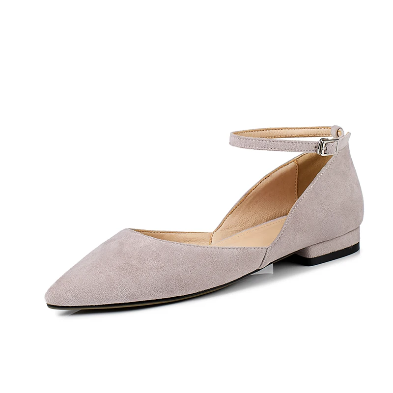 

Hot Sale Fashion Pointed Toe d'orsay Ankle Strap Ladies Flat Shoes Women's Flats