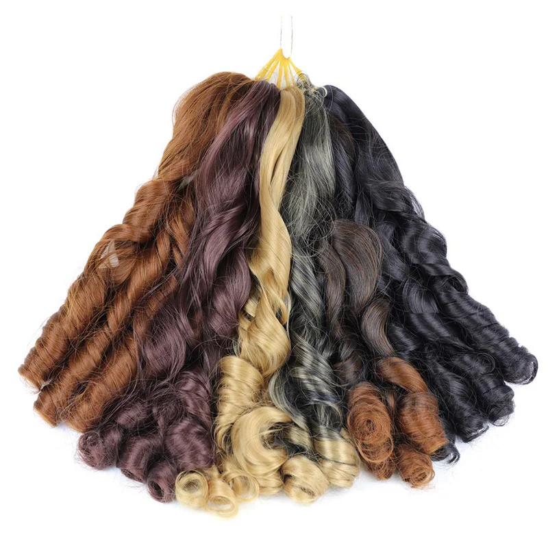 

75g 150g 20 inch Pony Style Crochet Braid Attachments Braids Spiral French Curls Extension Synthetic Curly Braiding Hair