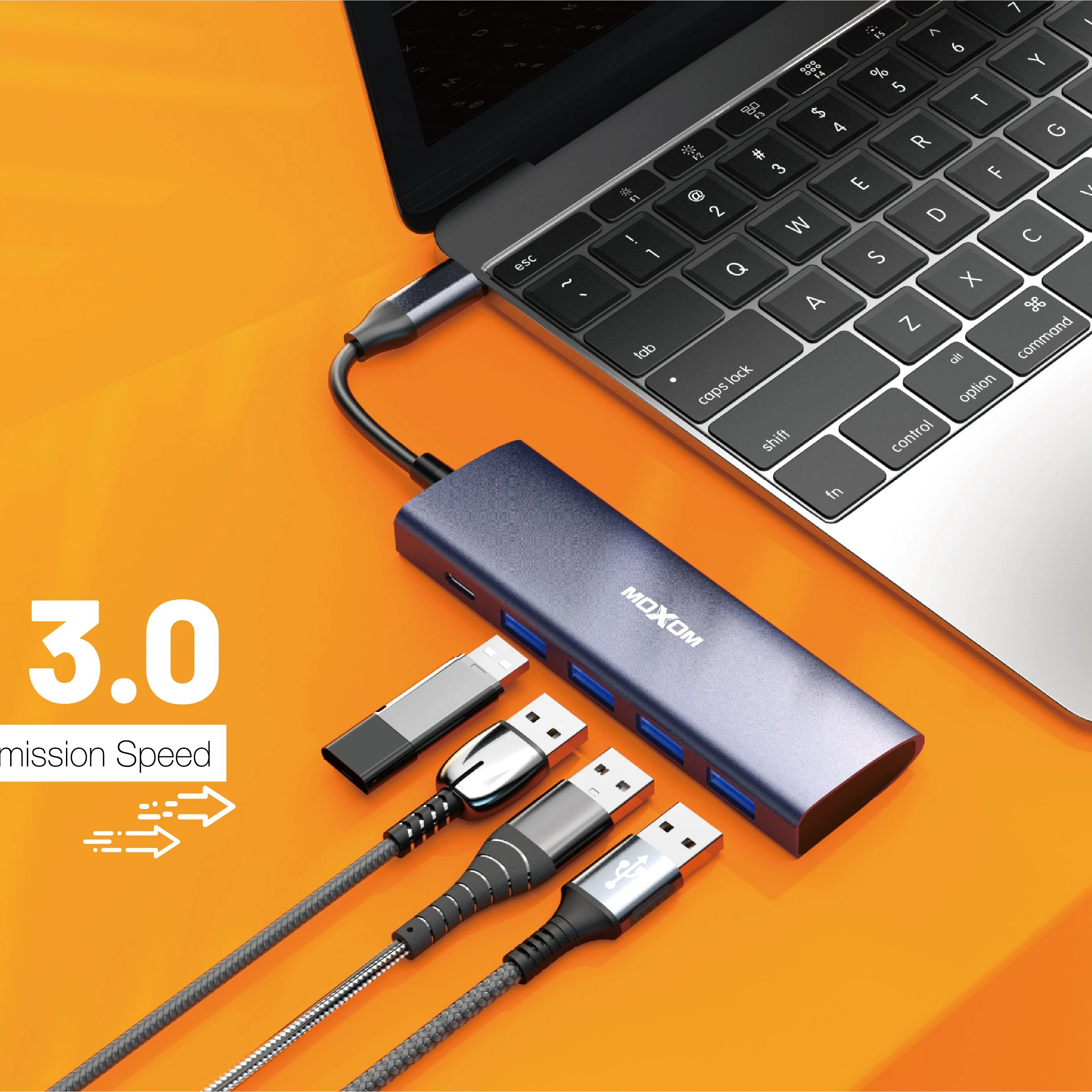 

MOXOM 5 In 1 Docking Station High Speed 5 Gbps Laptop Type C USB 3.0 Hub for Laptops