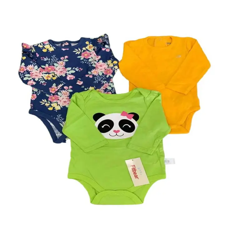 

1.08 Dollars HZL009 Series Stock Cheap Cotton kid baby clothes rompers with different styles