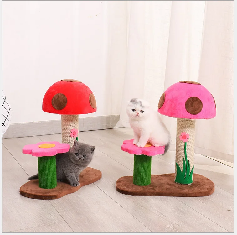 

Manufacturer Cat Activity Furniture Funny Mushroom Tree Cat Climb Scratching Tree Tower Condo Sisal Post Scratching, Grey