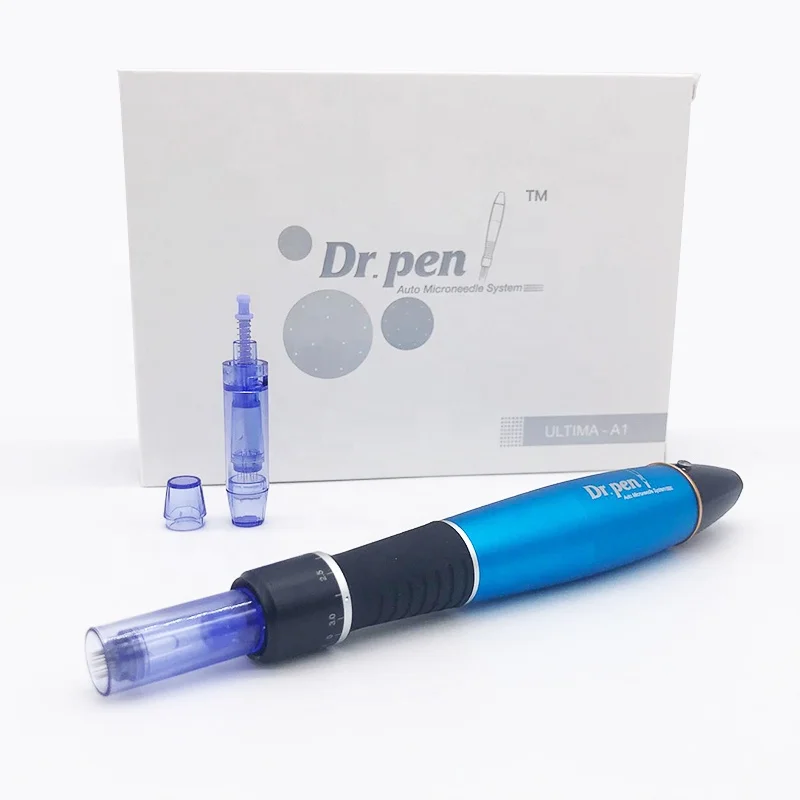 

wireless microneedling pen dr.pen A1-W electric derma stamp machine, Blue + black