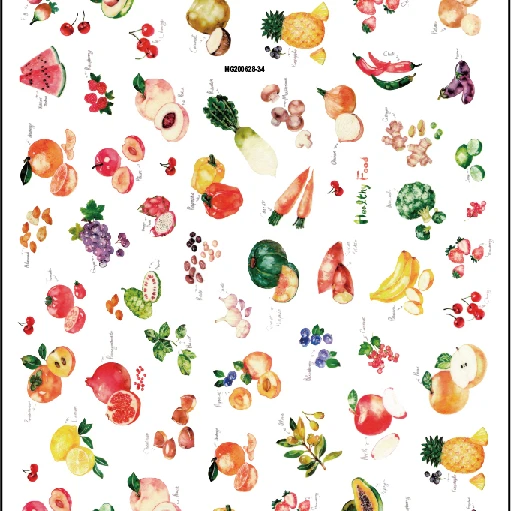 

wholesale MG series Fruit and vegetables nail stickers & decals flowers nail stickers
