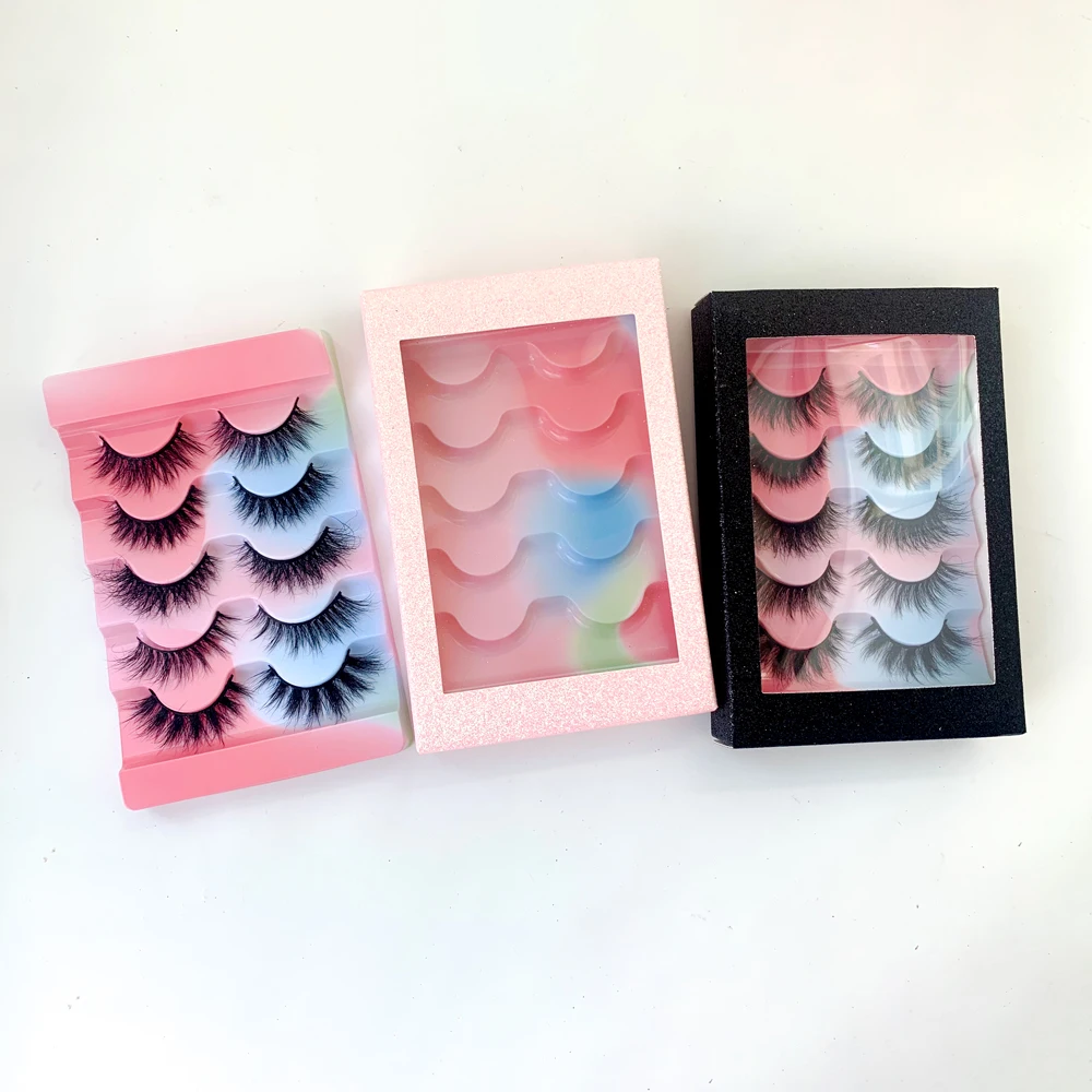 

Free samples color lash trays private label full strip lashes siberian mink eyelash tray No MOQ custom logo colorful lash tray