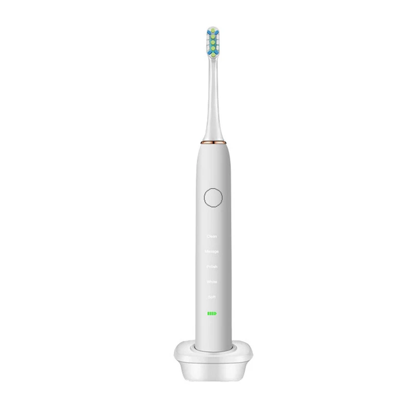 

Smart Sonic Toothbrush USB Recharge Teeth Brushes Escova De Dente Couple Soft Bristle Teeth Brush Electric Vibration Toothbrush, White, black, pink