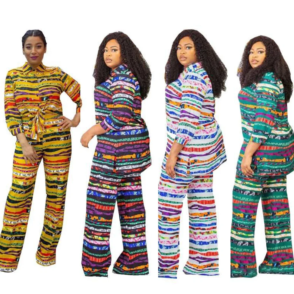 

Africa Special design popular full sleeve print women sets Tracksuit Women Casual 2 Pieces plus size Suits, As showed