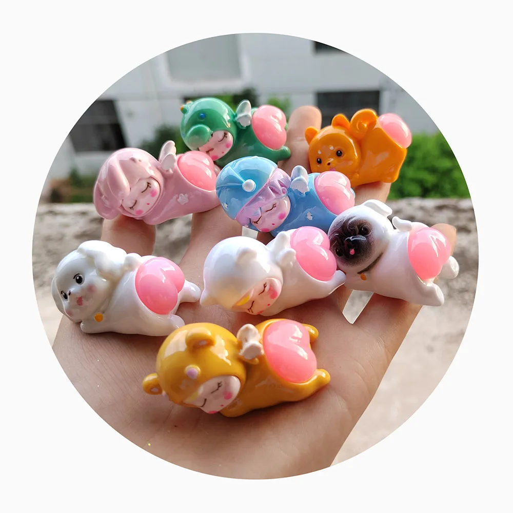 Funny Pink  Peach Buttocks Animal Resin Flat Back Cabochons Charms Kawaii Jewelry Bracelet Supplies 100pcs Wholesale