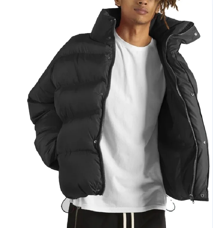 

Custom logo fashion young heavy padding plus size stand collar outdoor men puffer down Jacket, Customized color