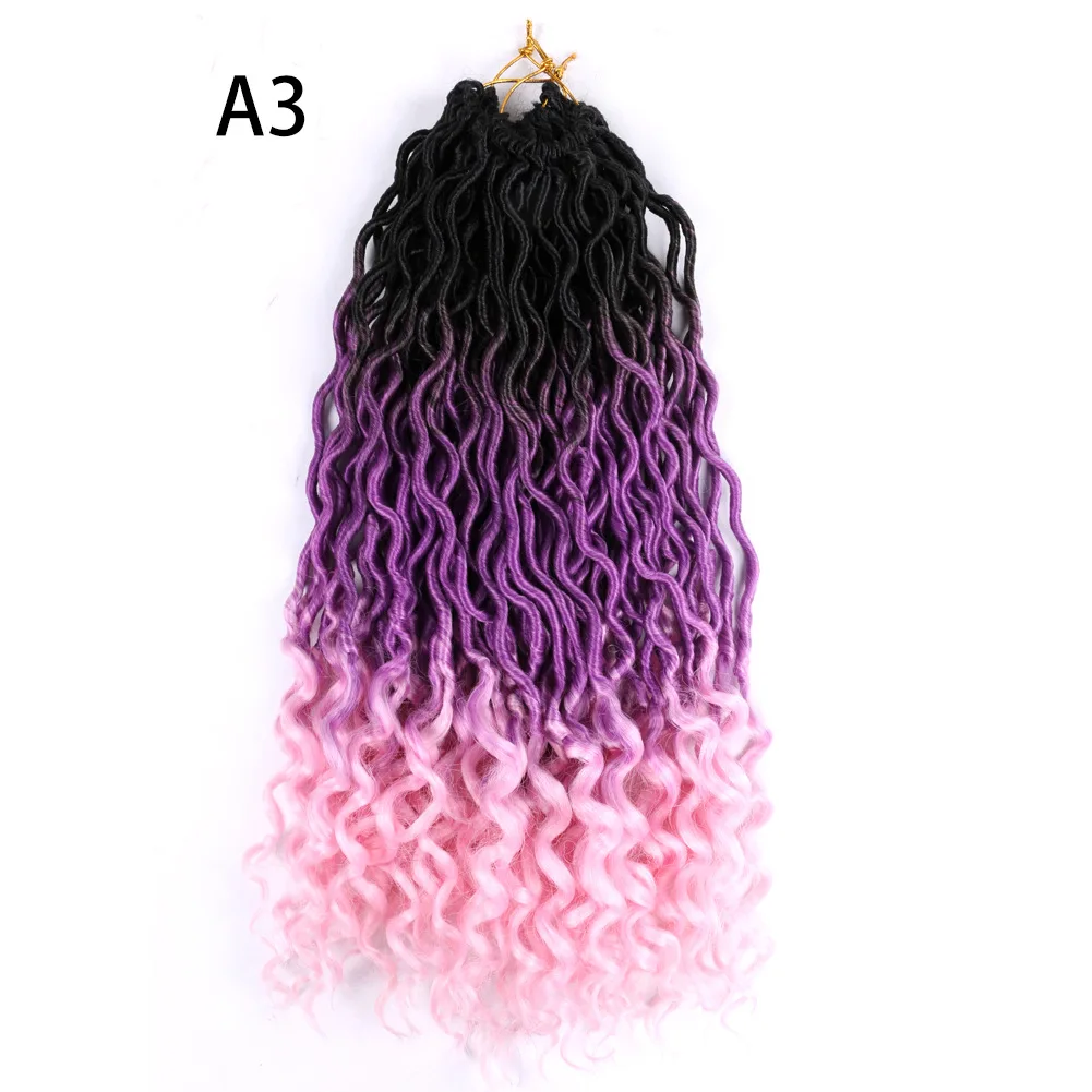 

Ombre Synthetic Hair 14 18 24 36 inches Crochet New Locs attachments hair braids Soft Locs Hair Faux Crochet Braid Nu Locs, 4 colors