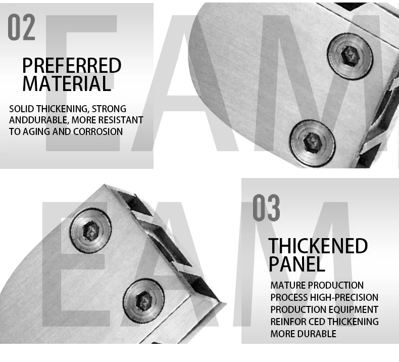 Solid thickening, durable, more resistant to aging and corrosion Stainless steel glass clamp B002