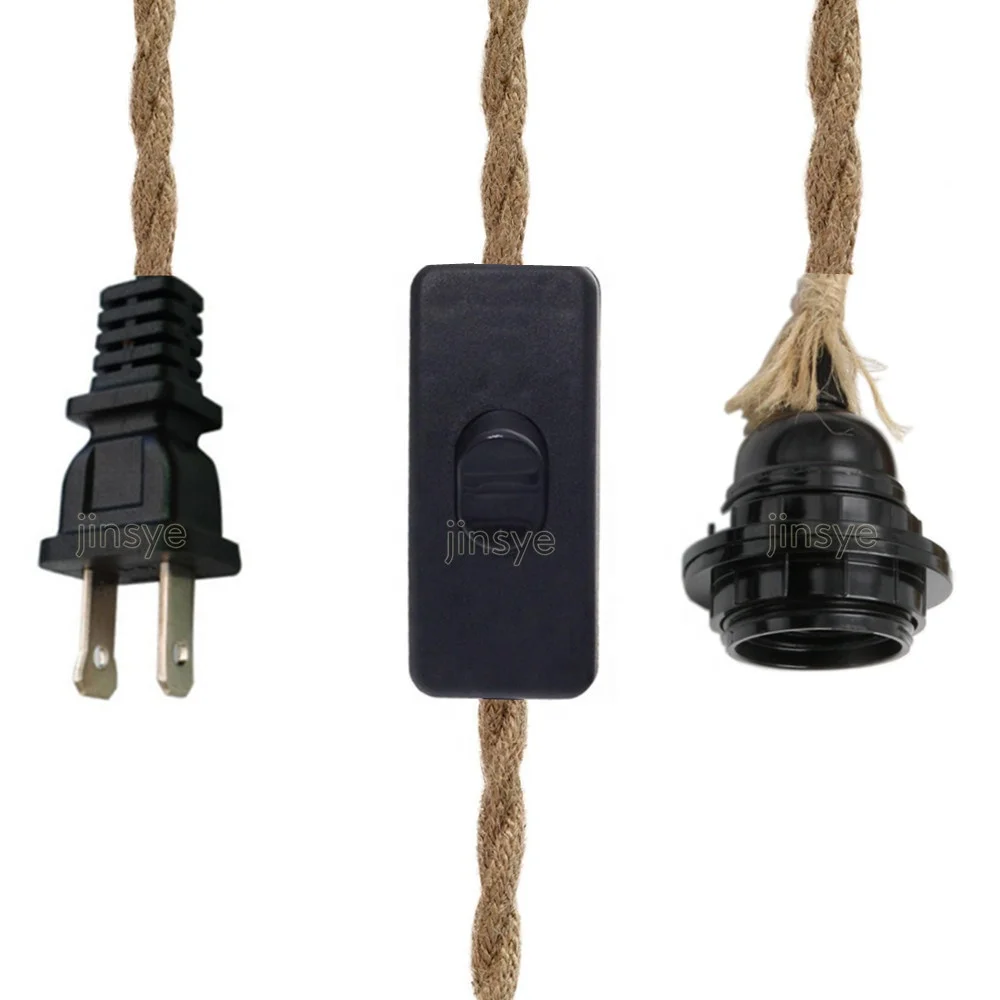 E26 vintage pendant light cord kit black Triple bakelite lamp holder with adjustable electrical wire