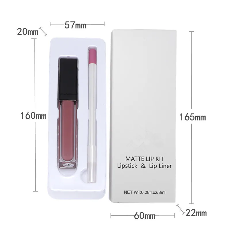 

Wholesale creamy lipliner pencil custom nude lipstick and lipliner in box no logo lipstick and lip liner set