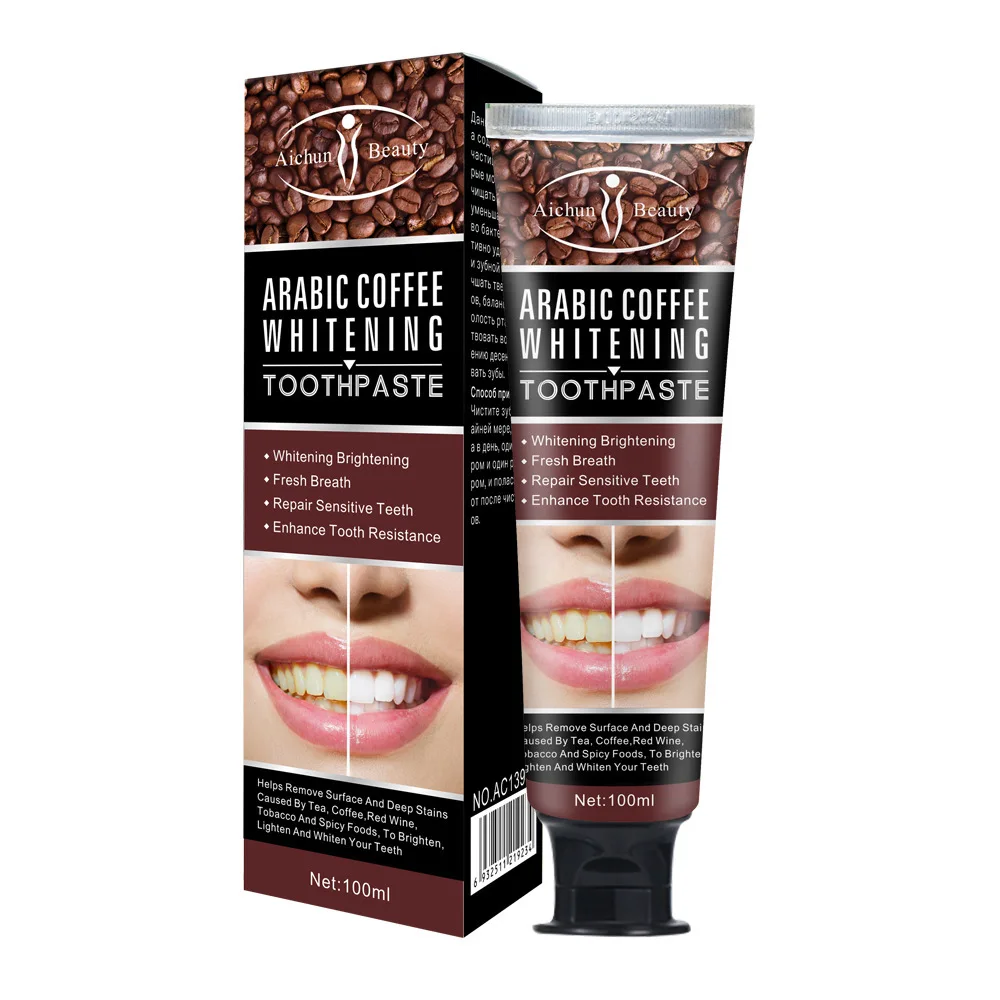 

Aichun Natural Coffee Toothpaste Cleaning Oral Tooth Stains Whitening Tooth Paste, Black