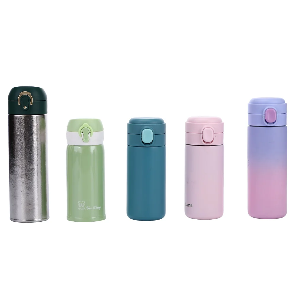 

Stainless steel Double Wall Flip Lid Thermos Drinking Water Bottle Vacuum Coffee Tumbler with Jump Bounce Lid, Any color is available