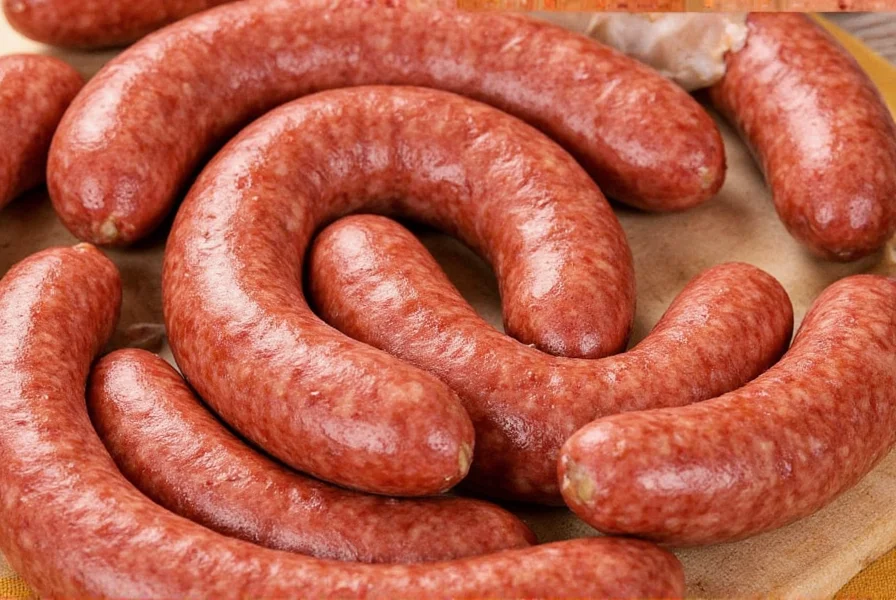 Homemade sausage being stuffed into casing