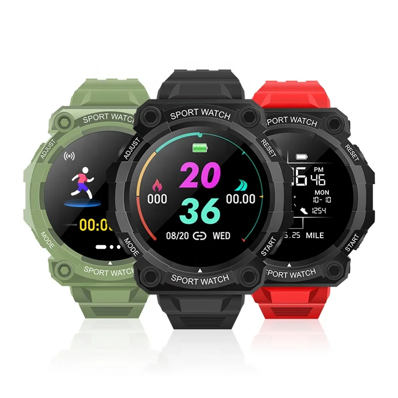 

Fd68 Round Sport Bracelet Heart Rate Blood Pressure Wristwatch Waterproof Reloj Inteligente Smartwatch Fd68 Smart Watch Band, Black red pink green