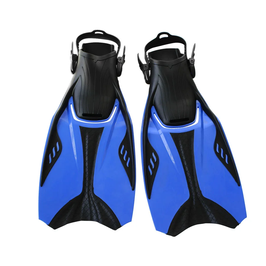 

DEDEPU Underwater Swimming Soft Flippers Adult Non slip diving fins Non Slip Fins adjustable dive fins, Blue