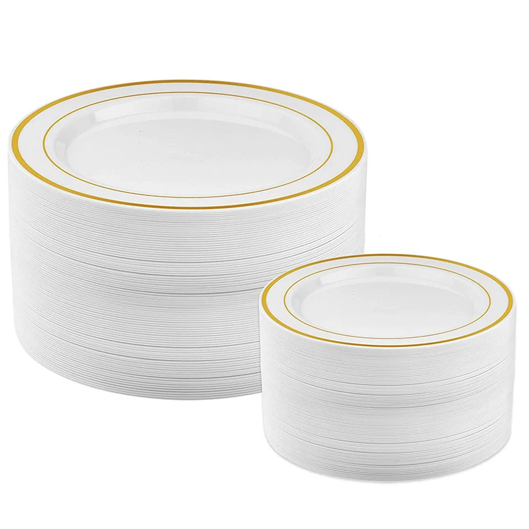 

gold trim Disposable wedding plastic disposable party plate