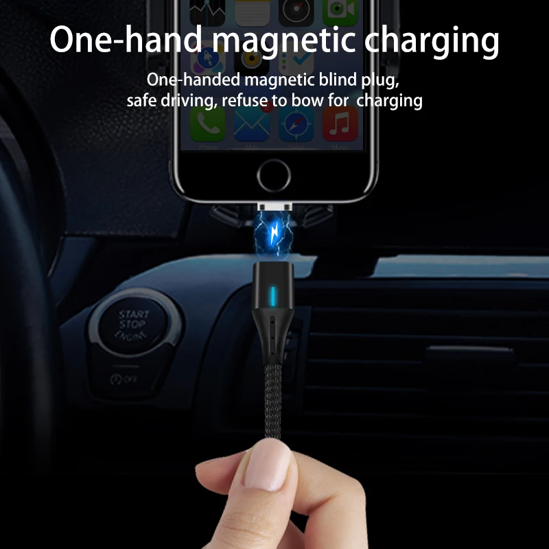 Wholesale 3 in 1 Micro USB Cable 3A Type C Fast Cable Magnetic Charging Cable for iPhone Charger Data Line - ANKUX.COM