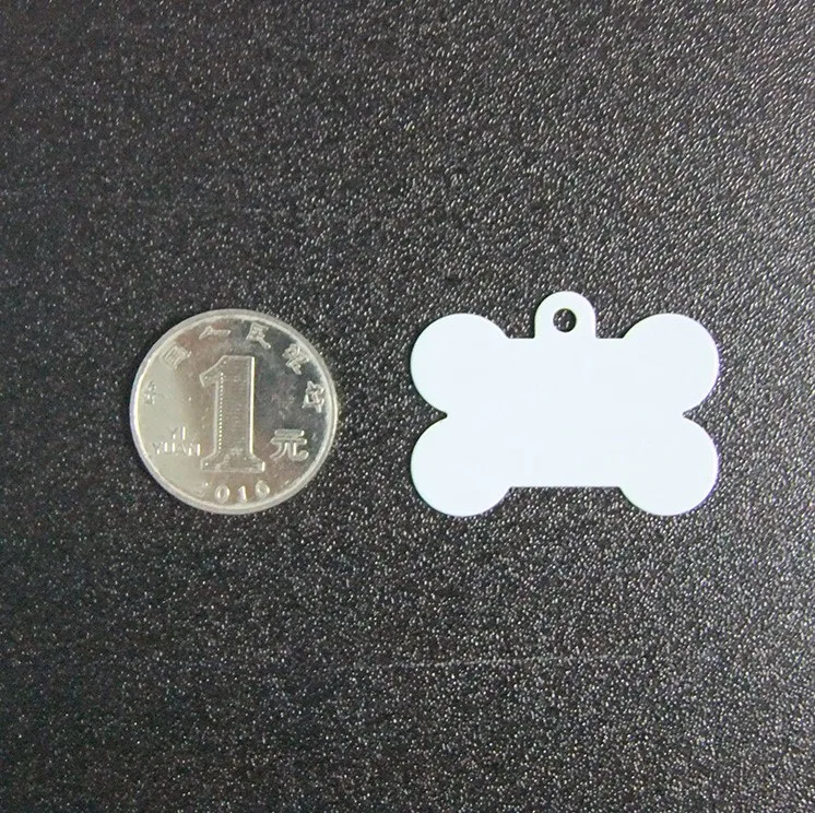 
blank white sublimation bone shape dog pet tag 