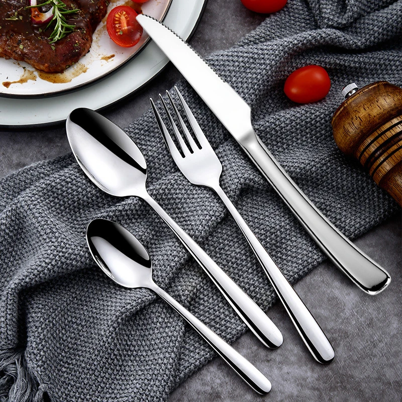 

High Quality Portable Outdoor Travel Wedding Camping Reusable 4 Pieces Stainless Steel Sliverware Forks And Spoons Flatware Sets, Black,gold,sliver,rose glod,colorful