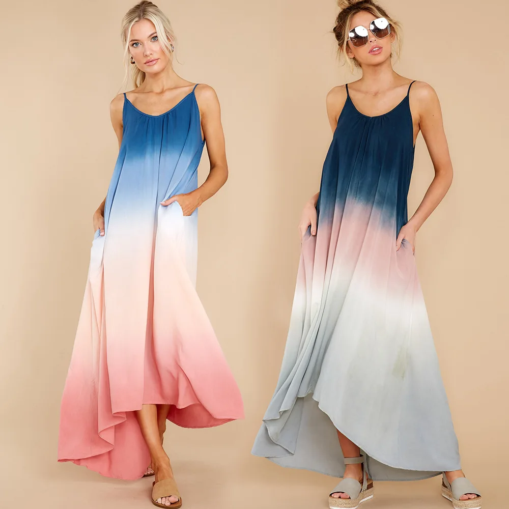 

Popular U-shaped Backless Casual Linen Dresses Long Dress