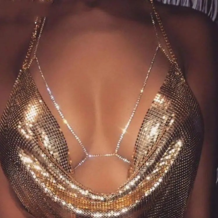 

European and American fashion accessories, exaggerated personality, beach bikini chest chain, fashionable street style sexy hot