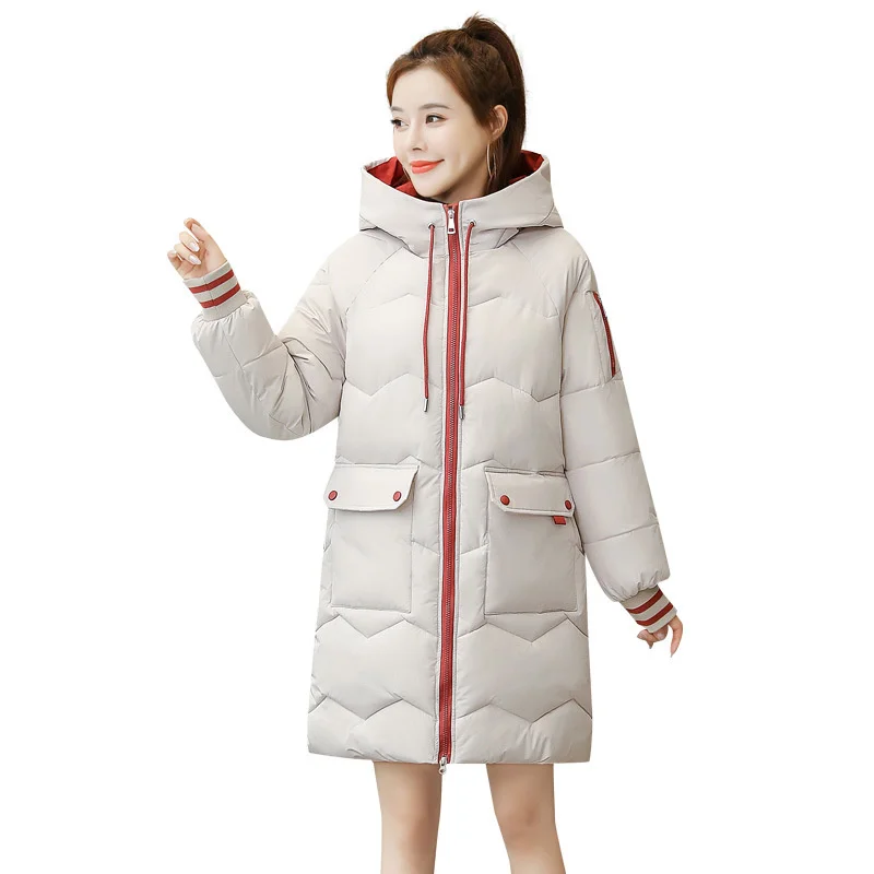 2025 New Design Long Blouson Hooded Windproof Women's Winter Coat