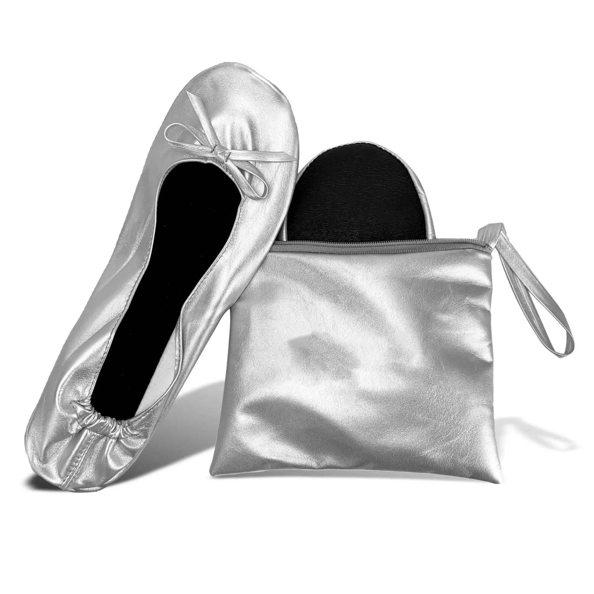 

Amazon Hot Sale Foldable Indoor Ballet Dance Shoes Party Shoes Flat Ballet Shoes Women, As photo show