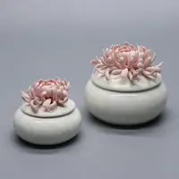 

Featured high quality ceramic crafts powder chrysanthemum jewelry box