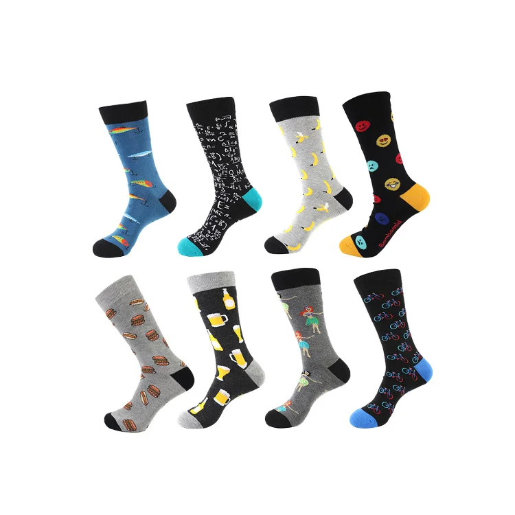 

Chinese Manufacturer Wholesale Patterned Fish Sock Winter Crew Men Socks, Picture