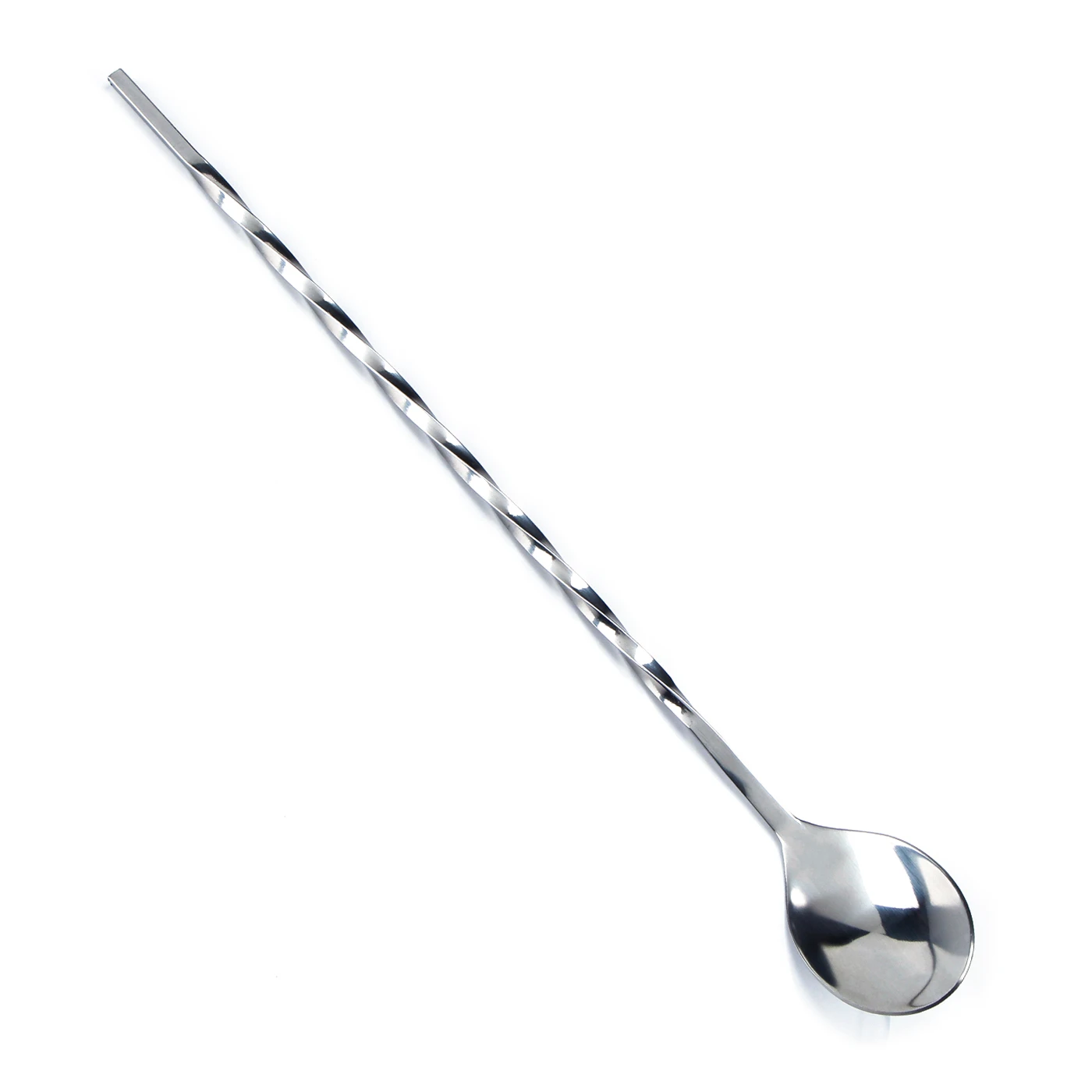 

Customized Stainless Steel Barware Tools Bartender Cocktail Stirring Long Handle Twist Cocktail Bar Spoon, Sliver