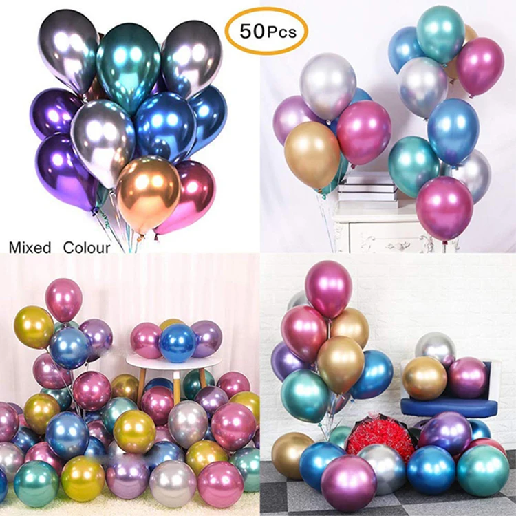 

12 inch Metal Pearl Latex Balloons Thick Chrome Metallic Globos Birthday Decoration Chrome Party Latex Metallic Balloon