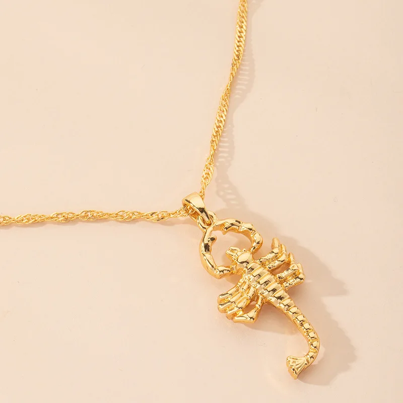 

2020 Personalized Gold Plated Necklace Animal Retro Simple Scorpio Animals Elephant Pendant Hip-hop Necklace