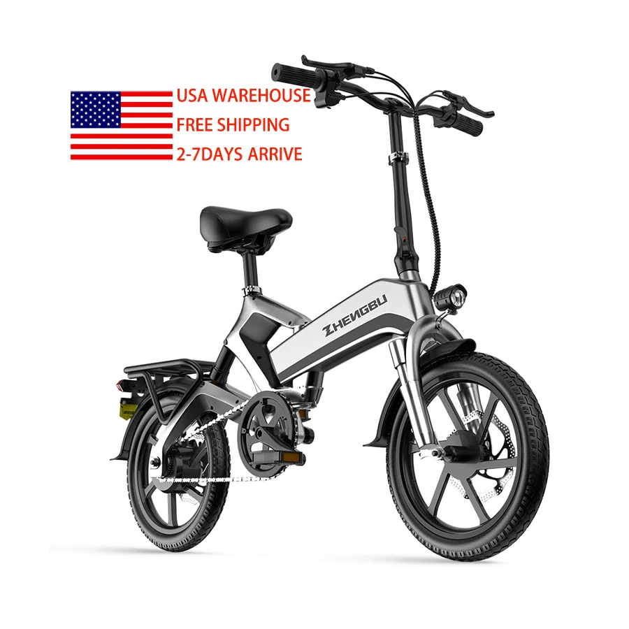 

USA Free Shipping 16inch ebike Mag Alloy lightweight e-bike 400W 48V 10.4Ah Detachable Battery bicicleta electrica