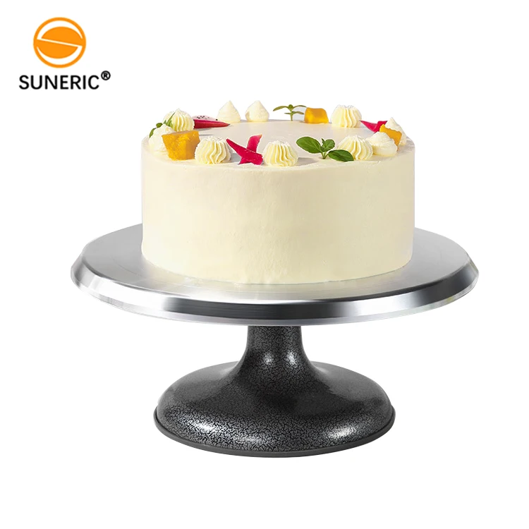 

Round rotating decorating stand aluminum cake turntable for baking decoration, Gray