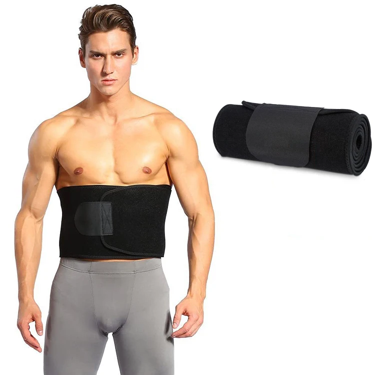 

Comfortable Fitness Waist Support Waist Trainer Belt Sweat Slimming Sweat Belt, Black