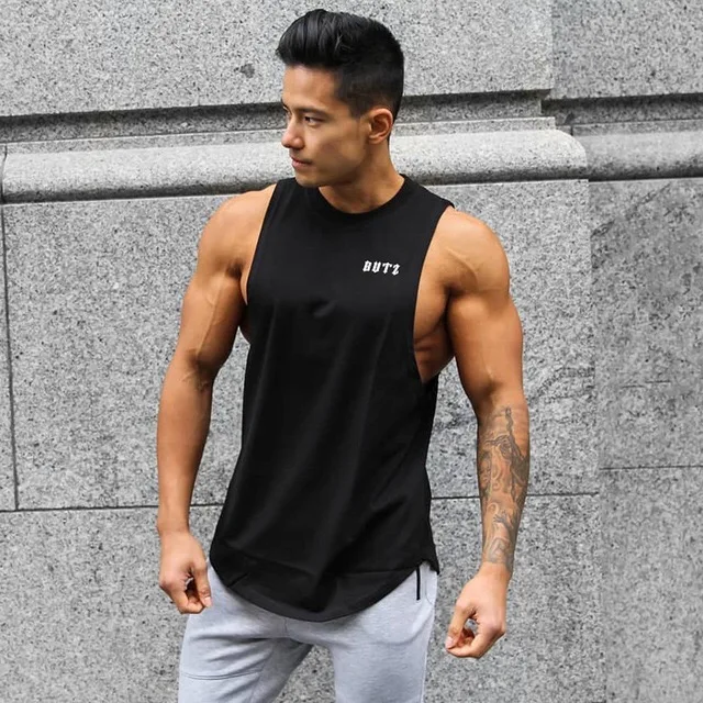 

China Supplier customize sports fitness gym tank tops custom made vests singlets men