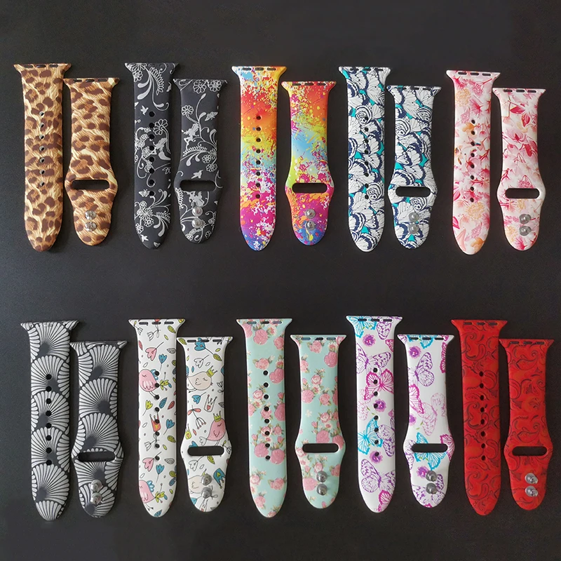 

BOORUI new christmas multicolor flower print strap band for iwatch band 6/5/4/3/2/1, 40+ colors