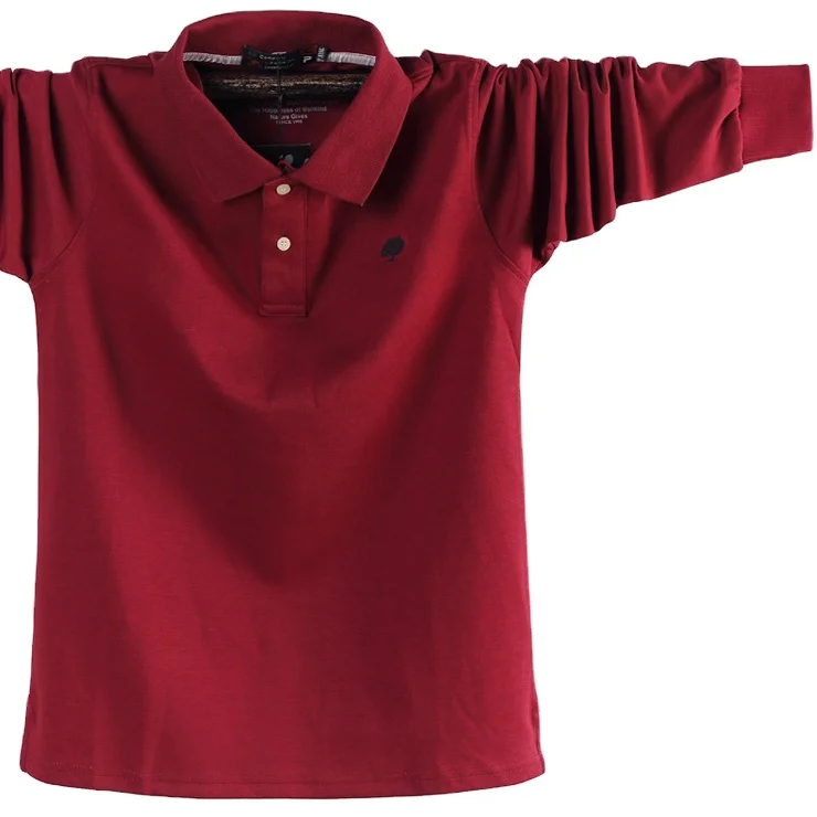 

hot sale Long sleeve plus size men cotton t-shirt polo shirt with custom logo
