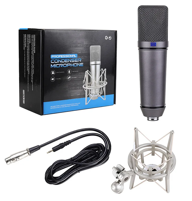 

New Podcast Equipment microphone condenser studio recording U87 best condenser microphone for studio recording