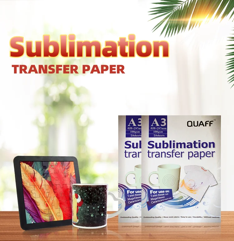 A3 100gsm Quaff Transfer Paper Ironon Sublimation Paper Sublimation