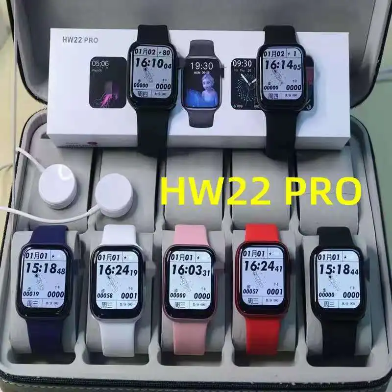 

2021 Update smart watch HW22 Pro 1.75 reloj intelligent iwo 13 watch6 series 5 6 smartwatch with wireless charger function, Black/ white/ pink/ blue/ red