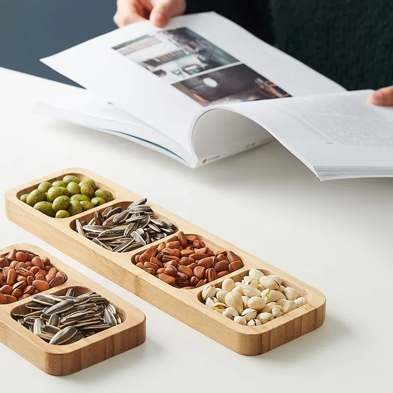 

Korean style Wood Material Unbreakable soild kitchen restaurant wood dinnerware plates dessert nut food plates tray for hotel