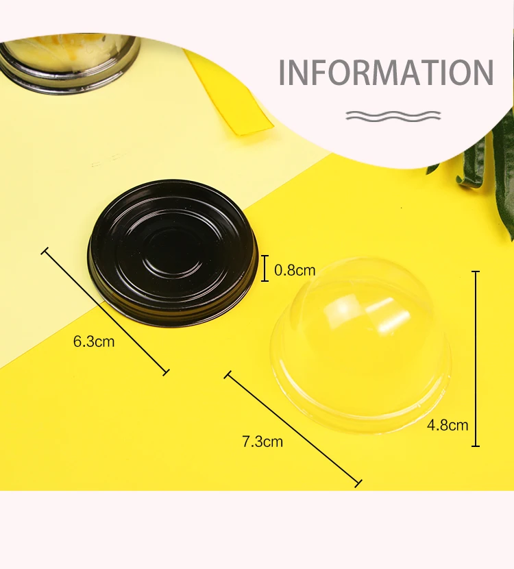 disposable mini PET cake domes plastic packaging