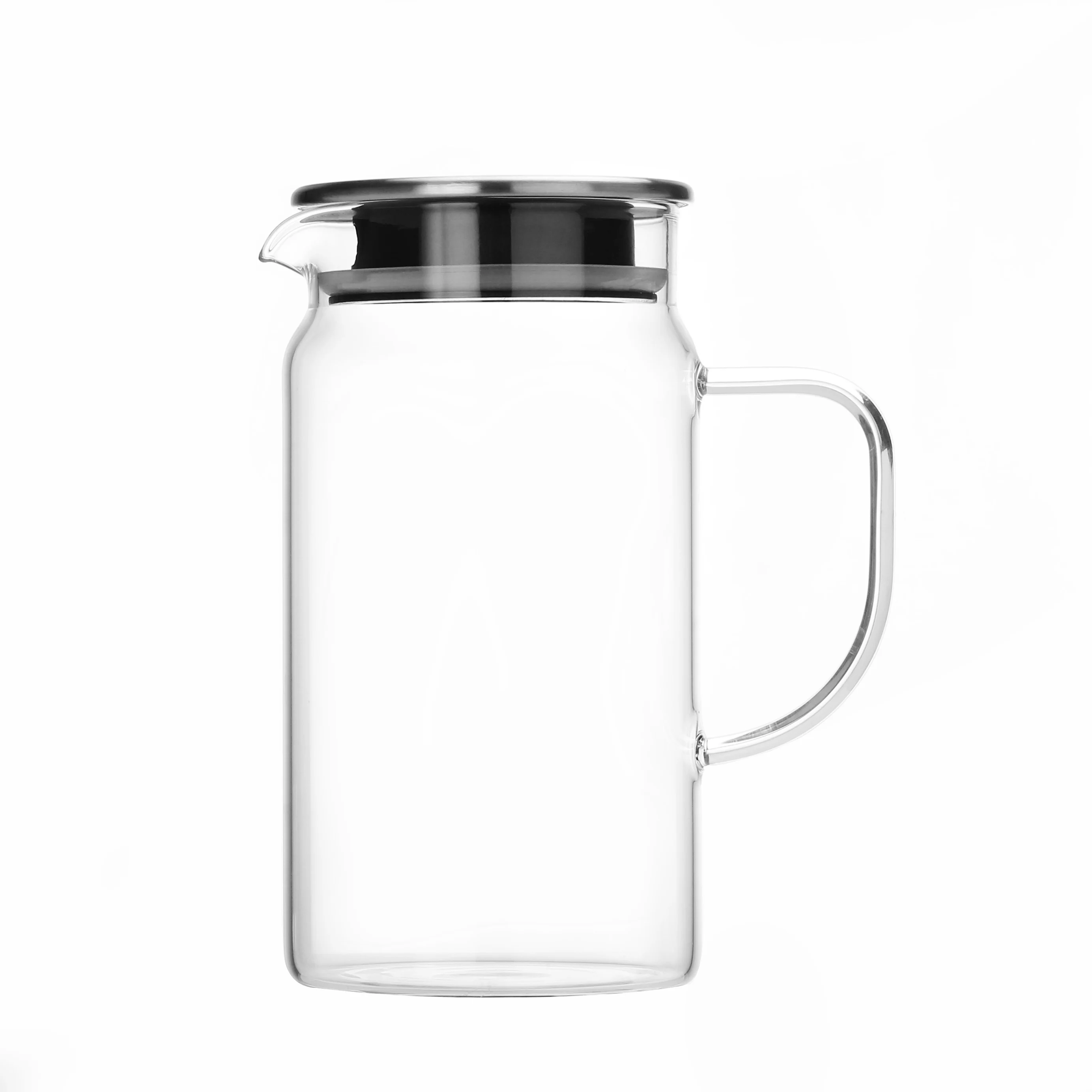 

1000ml 1400ml Stainless steel lid high borosilicate glass pitcher