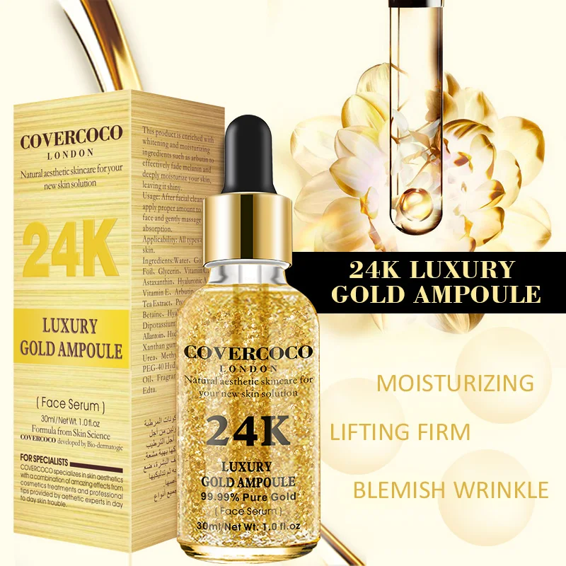 

Organic Skincare 24k Gold Face Serum Pure Skin Care Manufacturers Glicerina Remove Dark Spots Wrinkle Removal Beauty Product