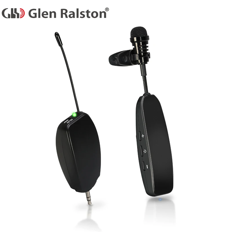 

Glen Ralston Professional Lapel Mic With Bodypack Transmitter Microphone Wireless Teacher Interview, Black