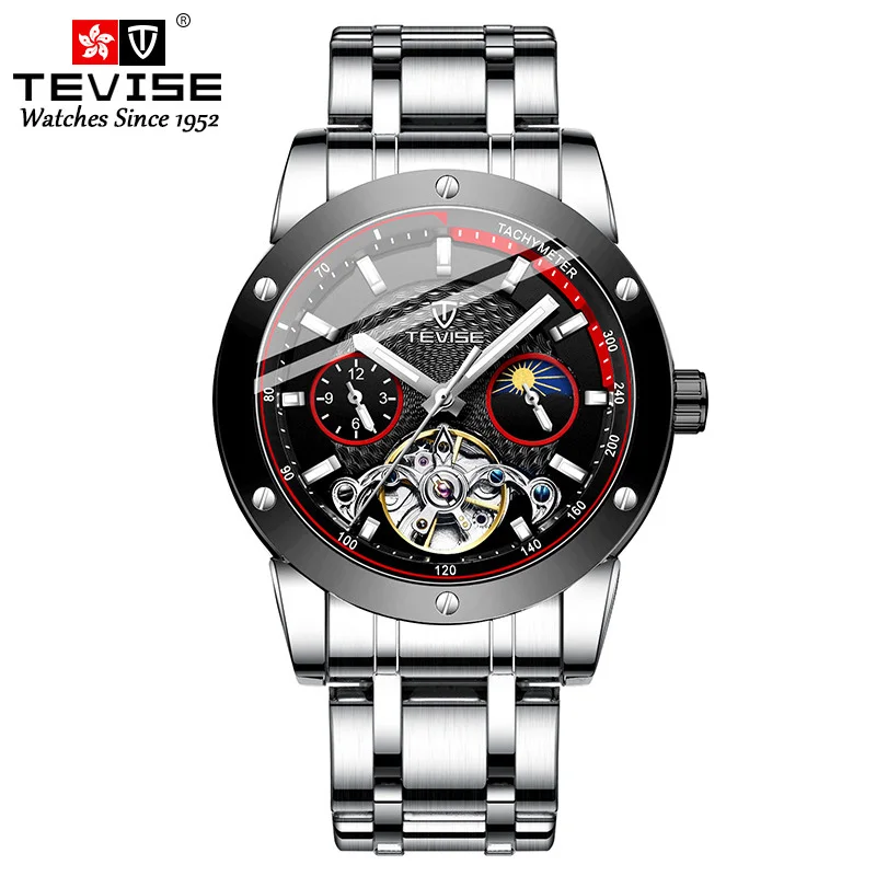 

Luxury Brand Men's Mechanical Skeleton Watch Tourbillon Mens Automatic Watches Relojes De Acero Inoxidable, Optional