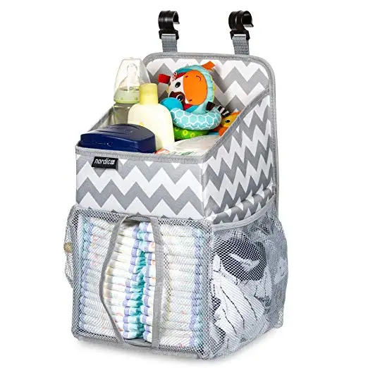 

Baby diaper caddy hanging diaper newborn bed organization storage pockets diaper bag